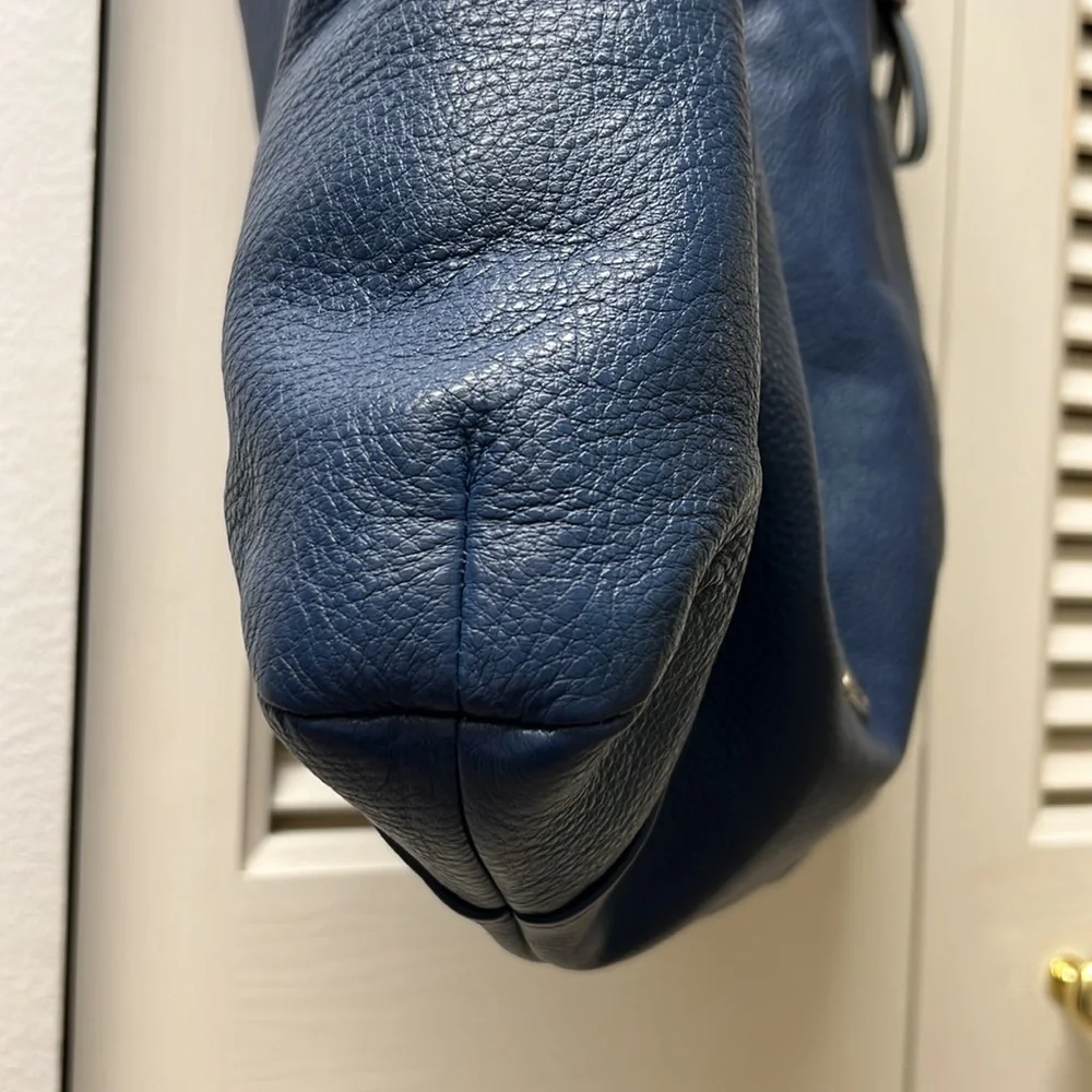 Coach Blue Leather Shoulder Crossbody Large Bag With Dust Bag Pre-Loved - Picture 6 of 12